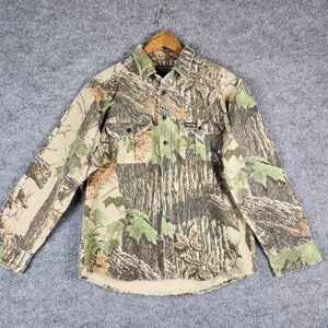 Vintage Rattlers Brand Shirt Camo Mens Large Made in USA Realtree Hunting